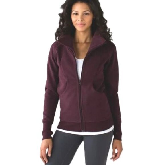 Rare Lululemon Cozy Cuddle Up Jacket in Heathered Bordeaux Drama Bordeaux Drama - Picture 1 of 16